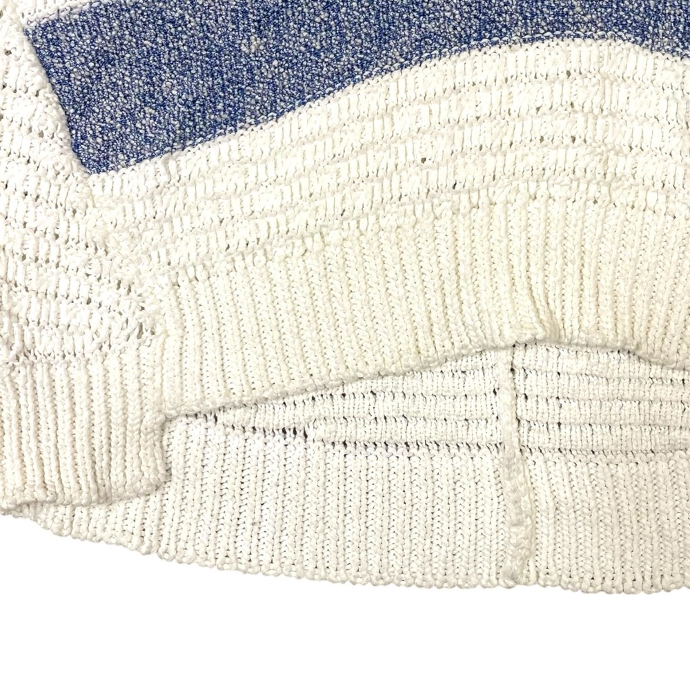 Zadig & Voltaire Women Knit Sweater Bea Openwork Striped White Cropped Size XS - Picture 10 of 15
